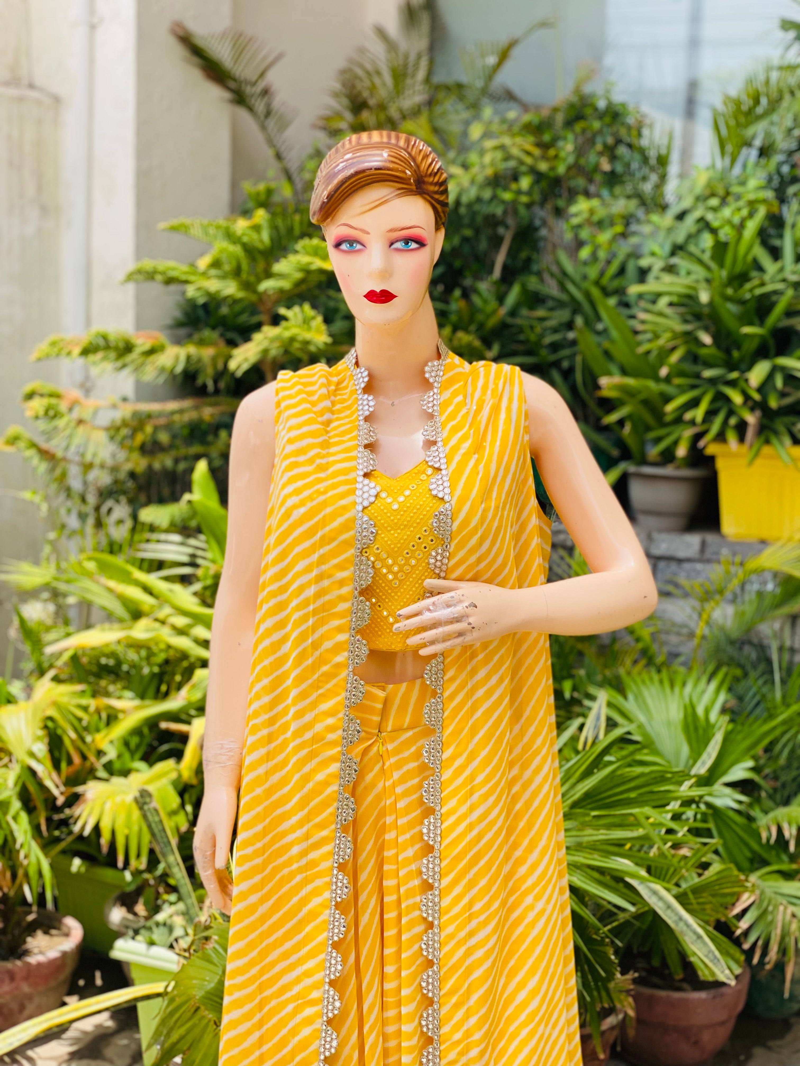 Yellow Leheriya Co-Ord Set