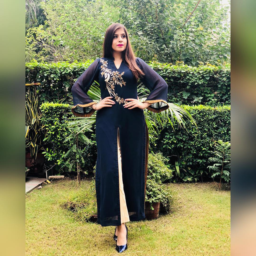 Navy Blue Georgette Suit