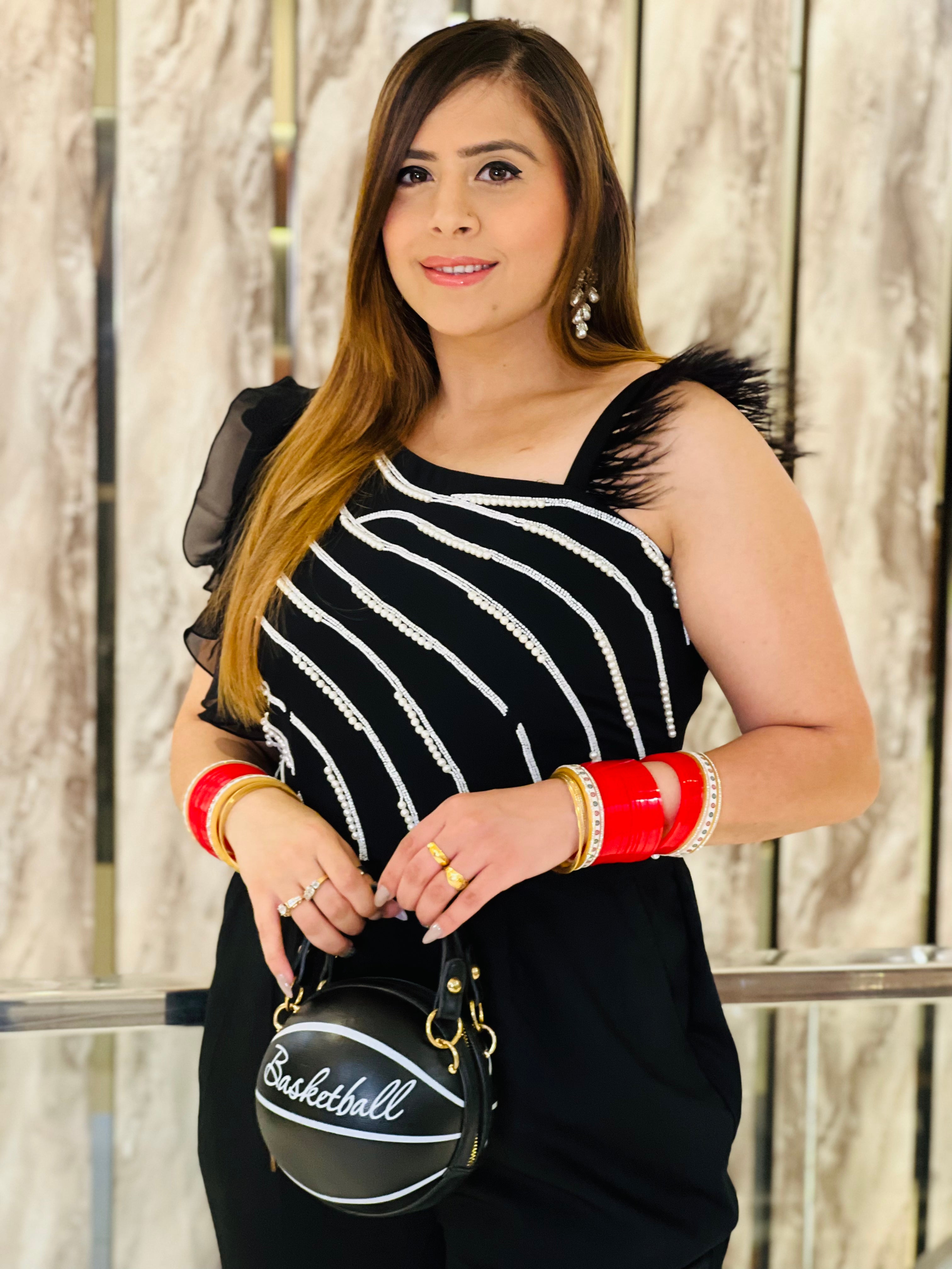 Black Embroidered Jumpsuit