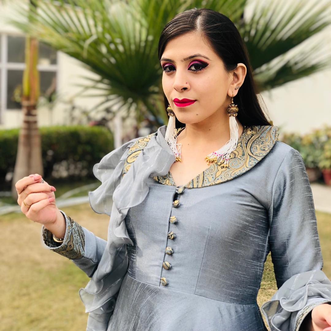 Grey Banarasi Anarkali