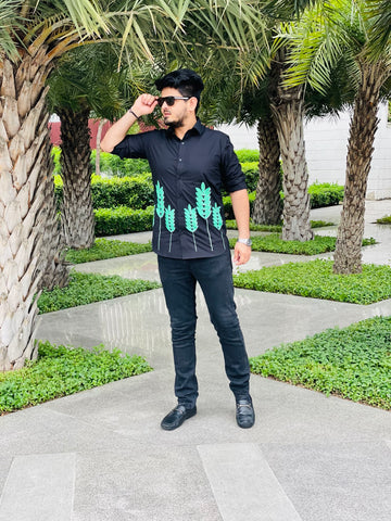 Black Handpainted Shirt