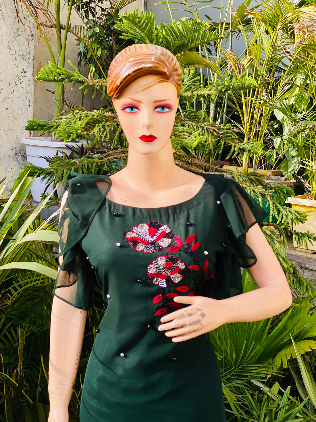 Bottle Green Embroidered Suit