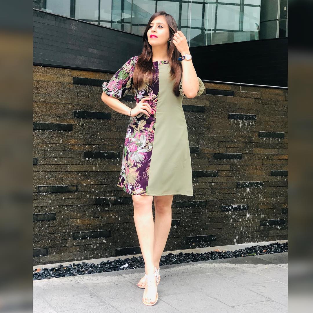 Half & Half Pista Green Dress