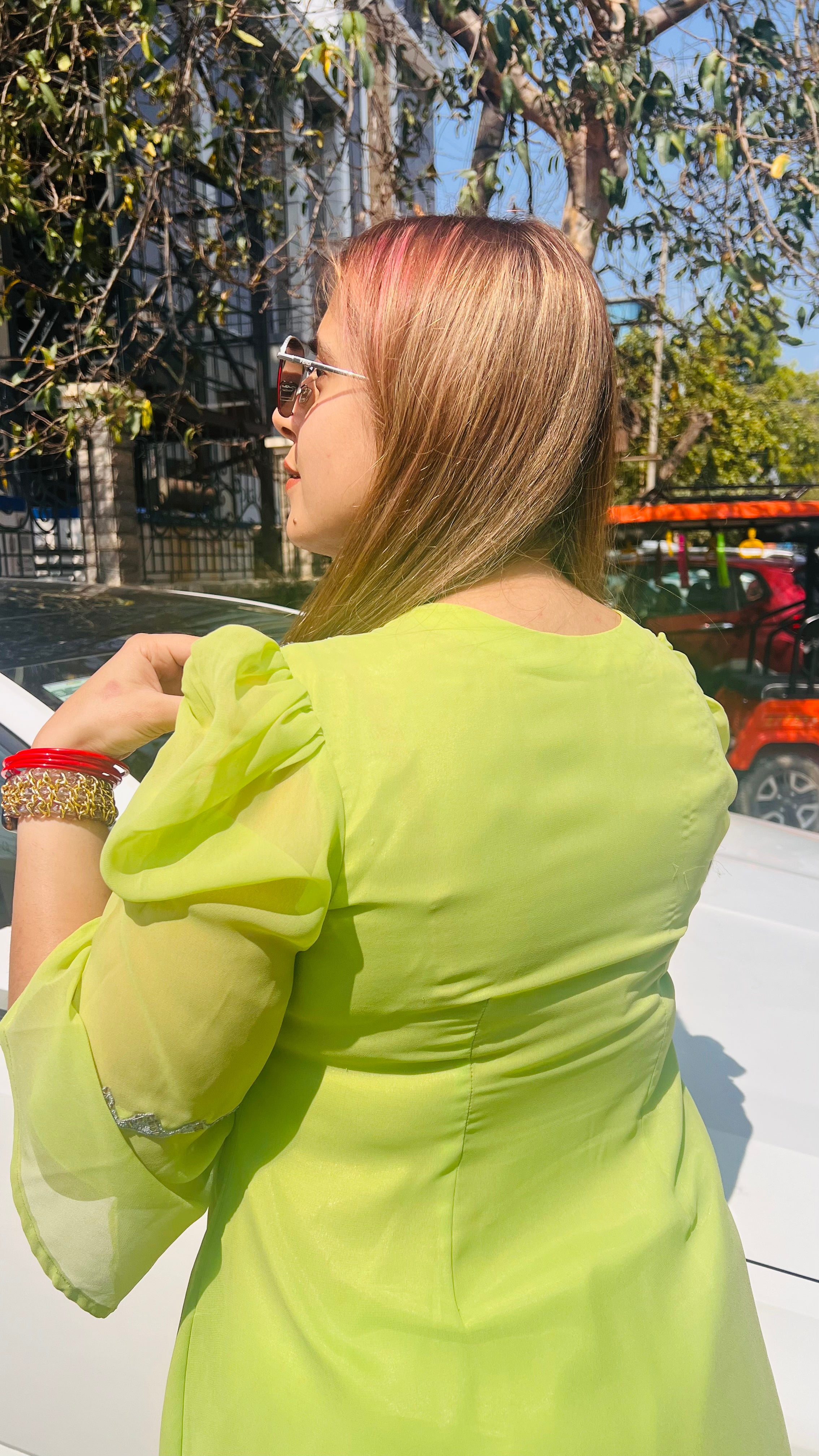 Pista Green Embroidered Kurti