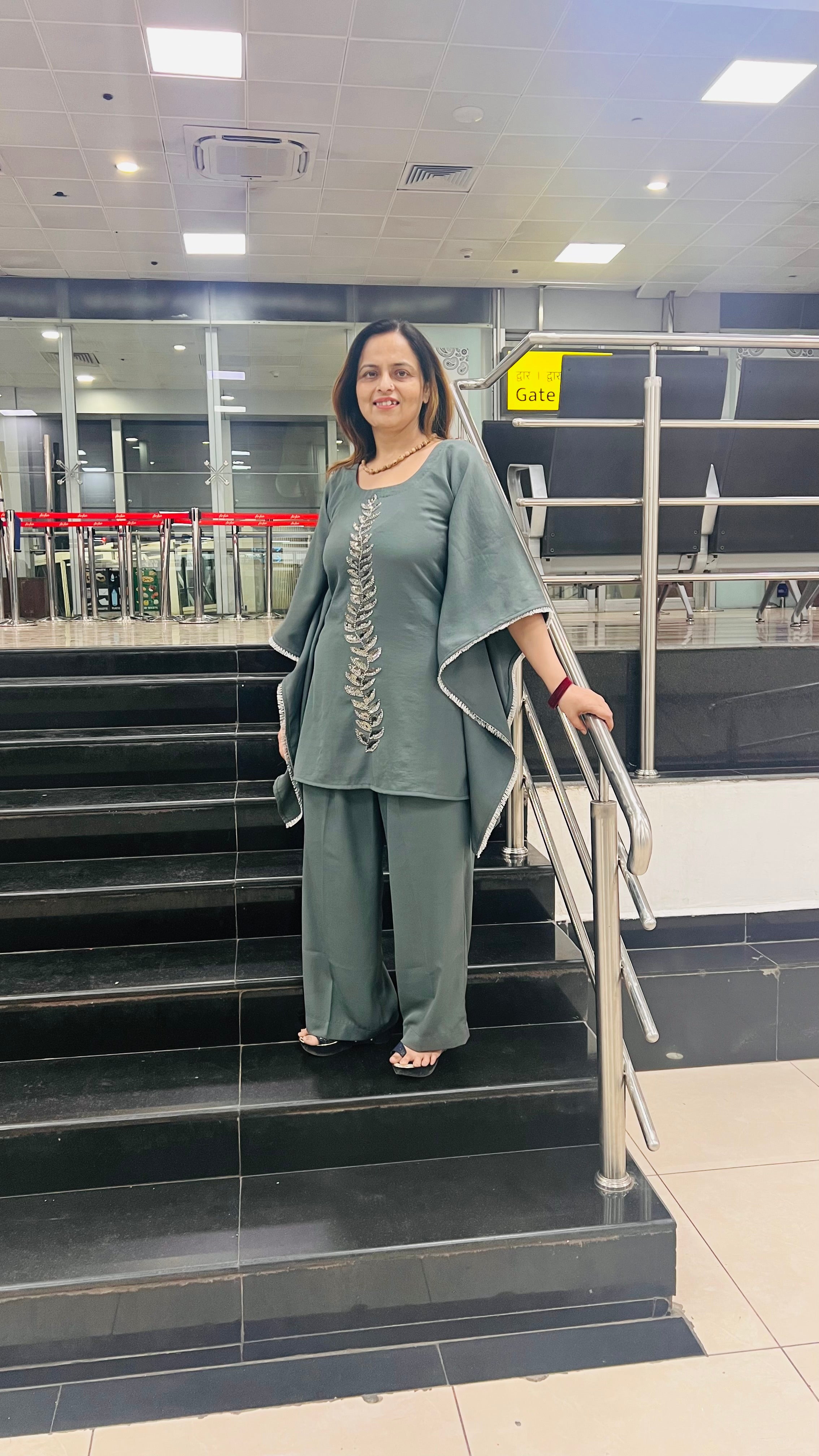 Grey Embroidered Co-Ord Set