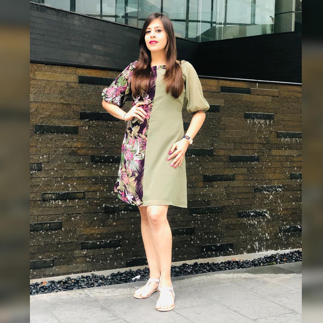 Half & Half Pista Green Dress