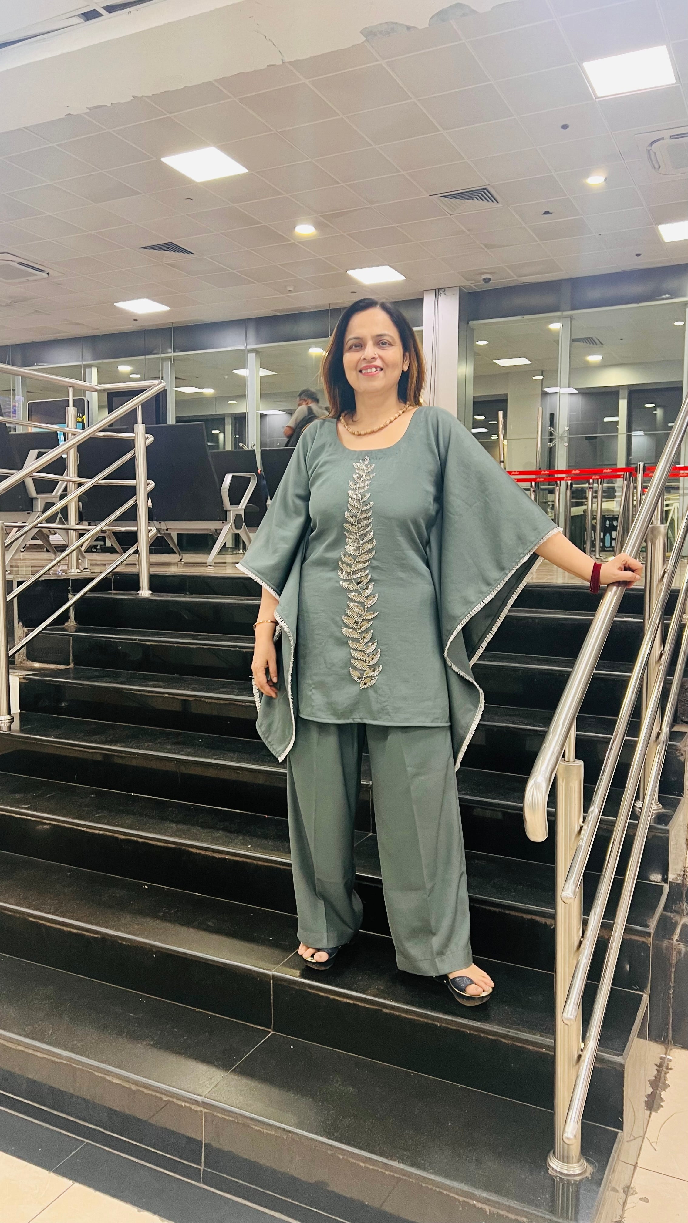 Grey Embroidered Co-Ord Set