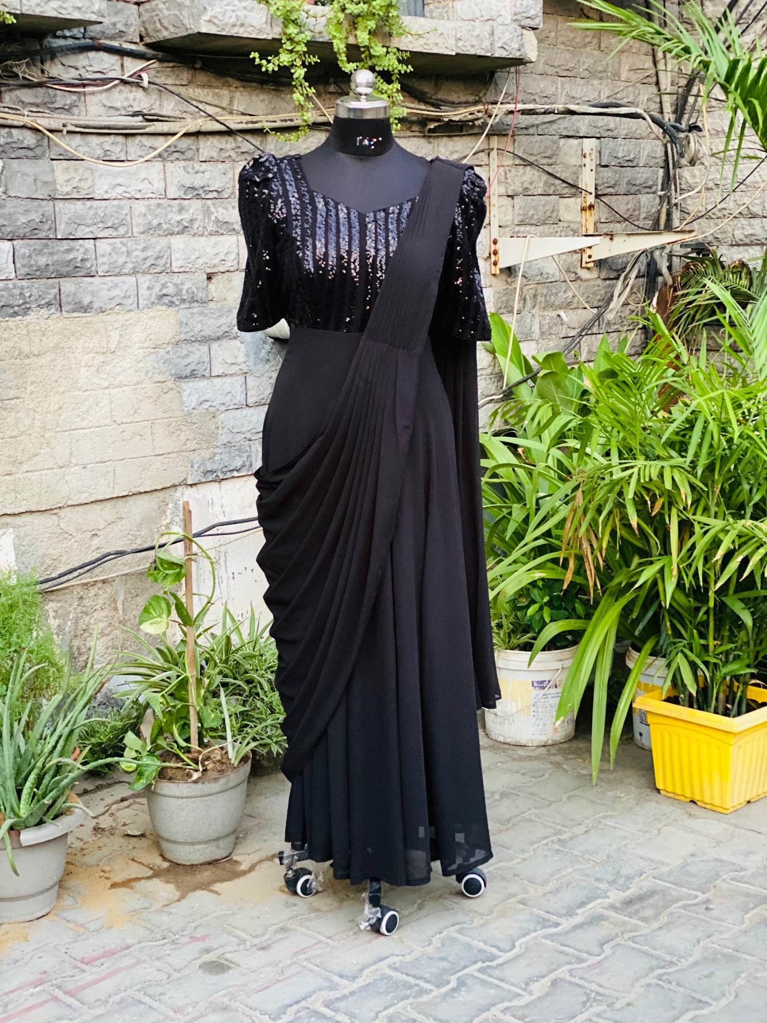 Black Saree Gown