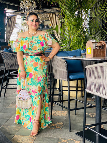 Mint Green Slit Maxi