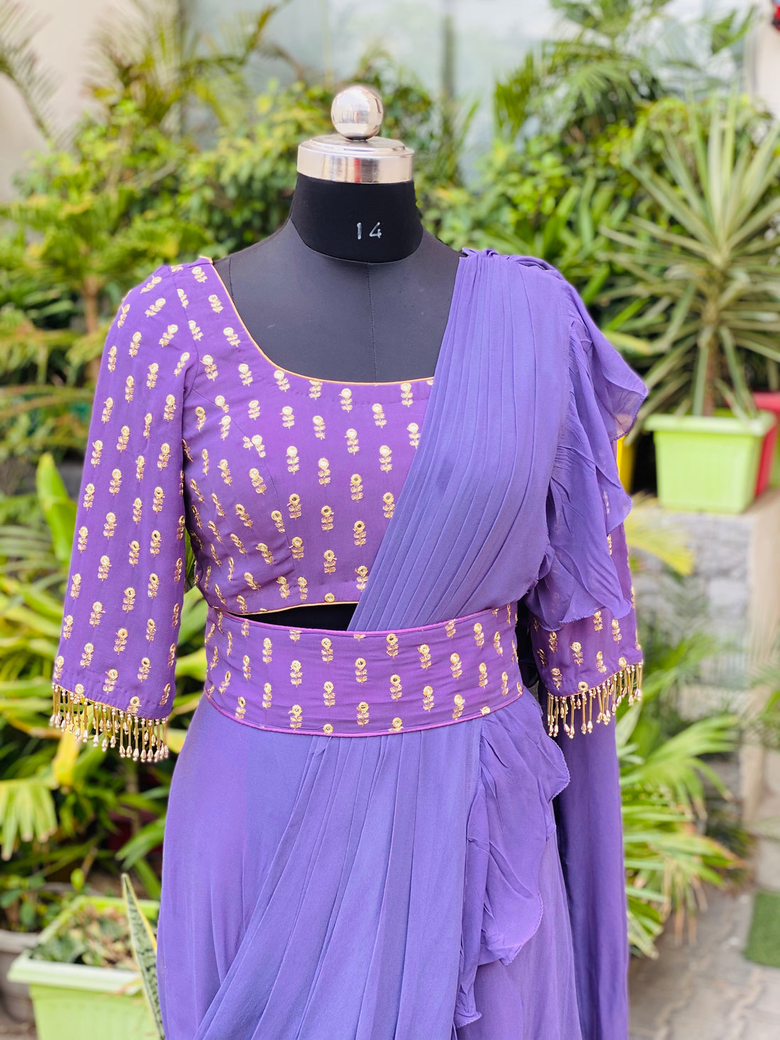 Mauve Georgette Saree