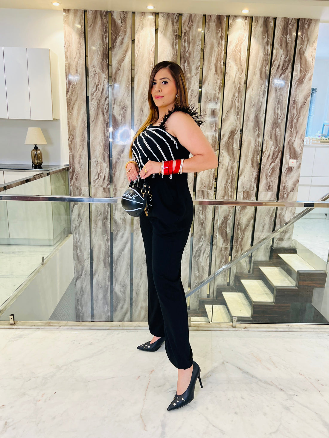 Black Embroidered Jumpsuit