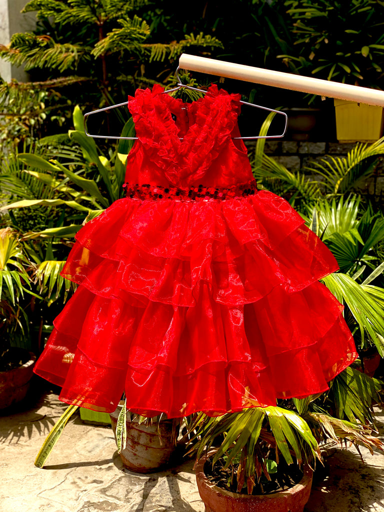 Red Kids Bow Gown