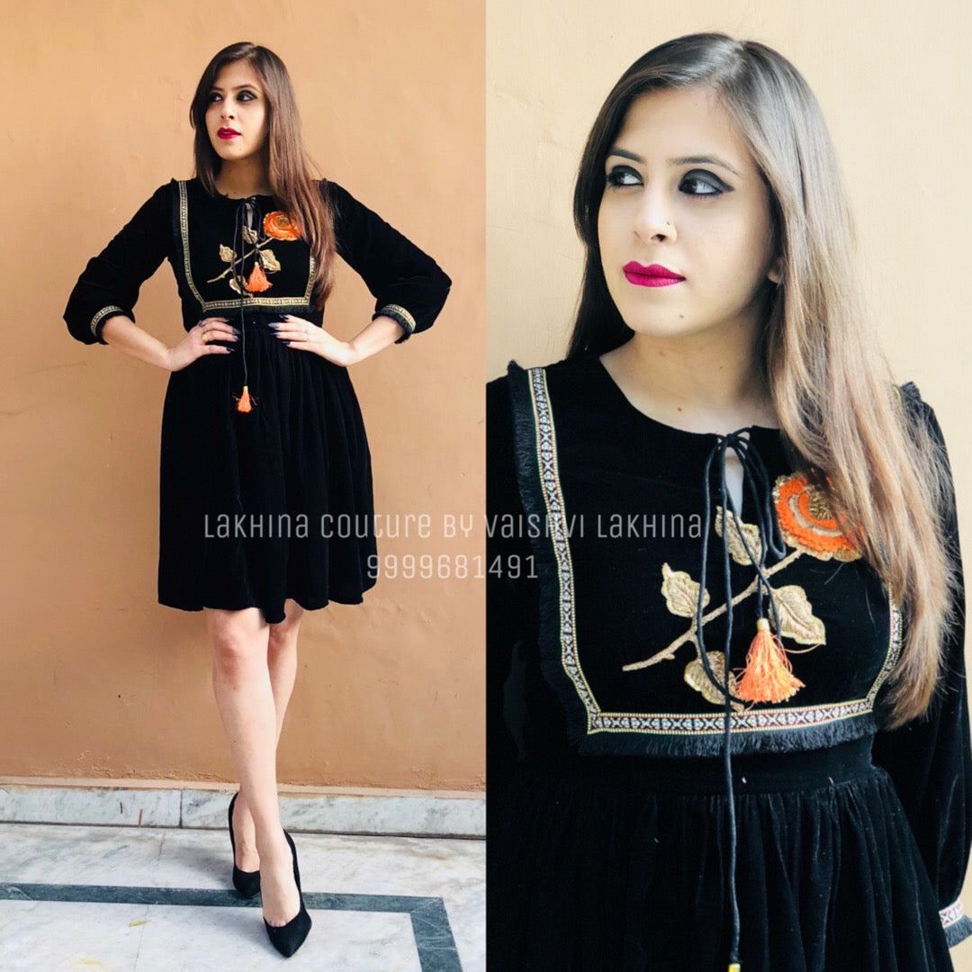 Black Velveteen Magic Dress