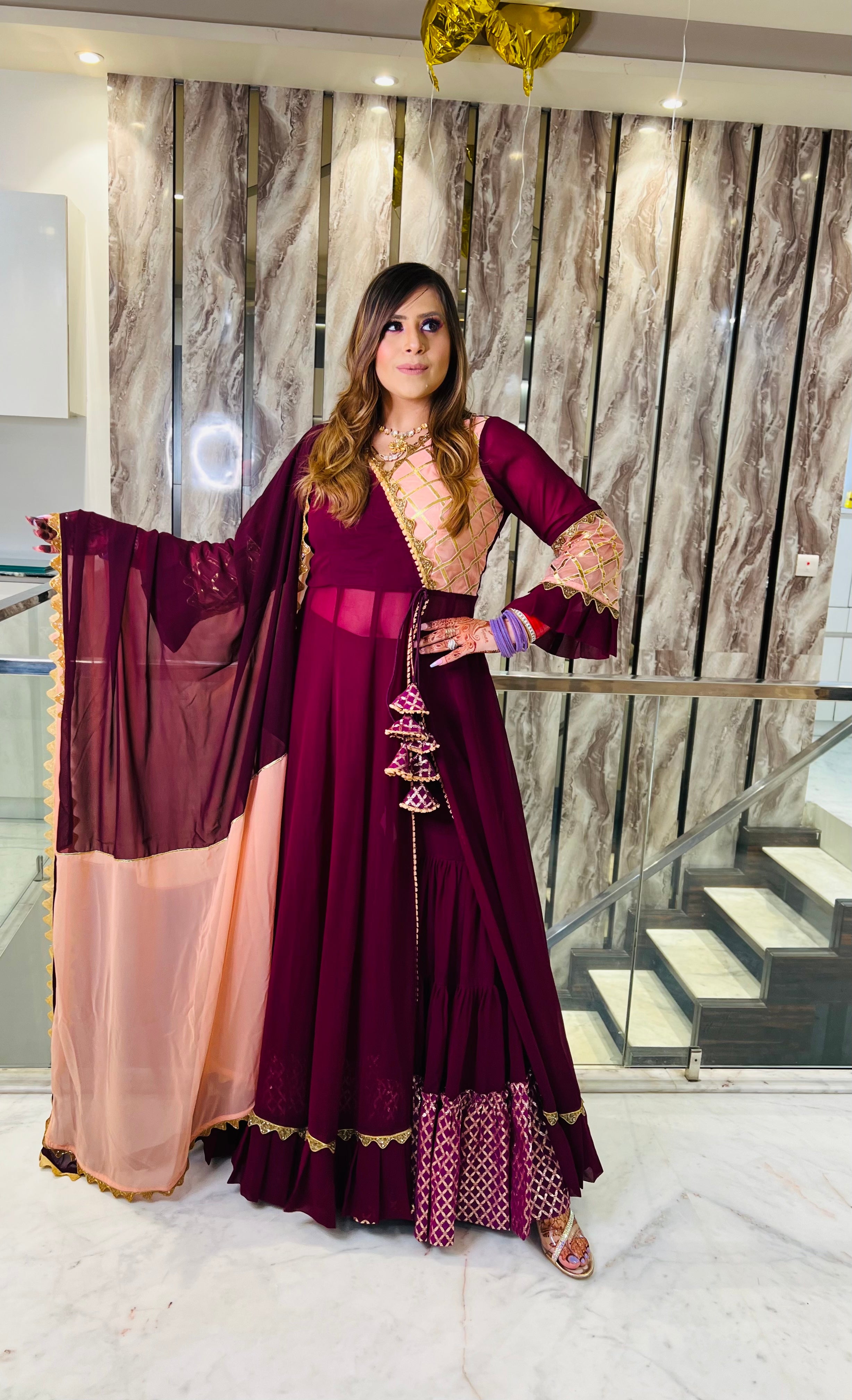 Wine Garara Suit