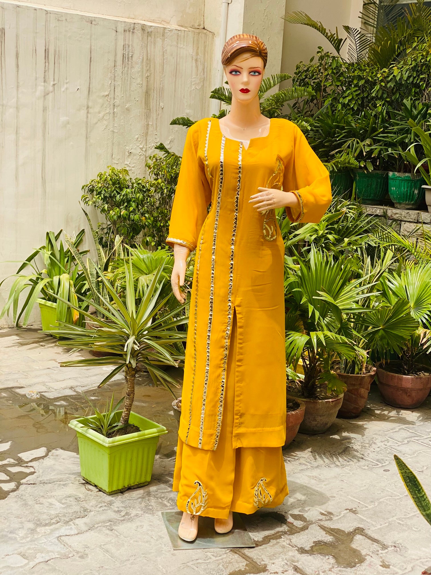 Yellow Georgette Suit