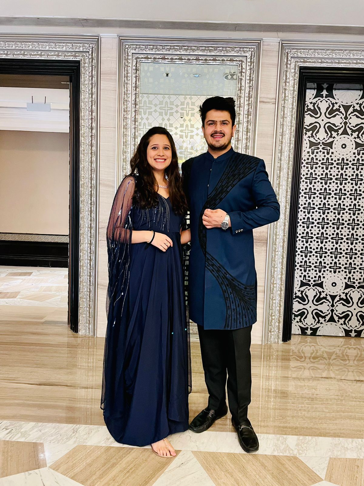 Menswear Navy Blue Indo Western