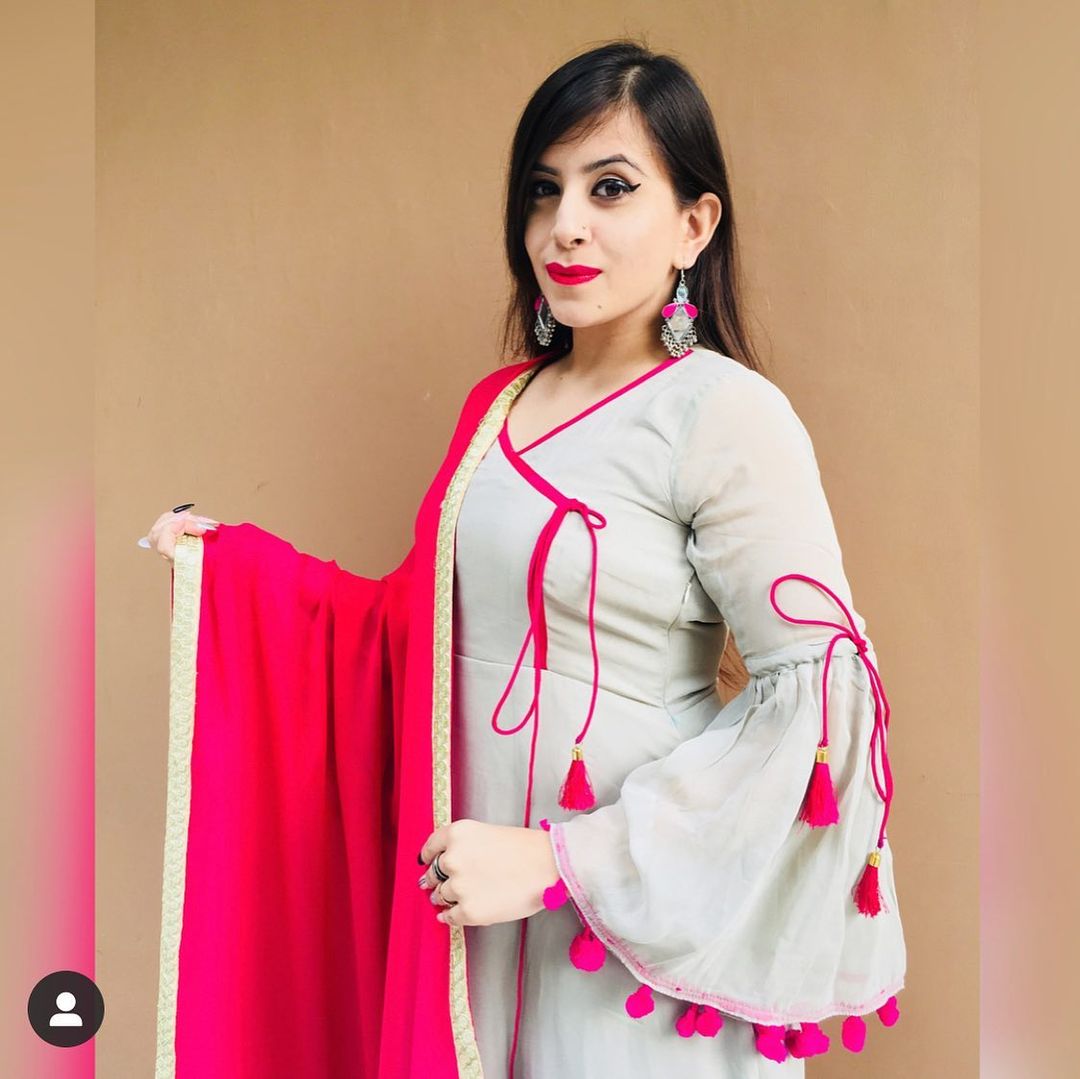 Grey Pink Pom Pom Suit