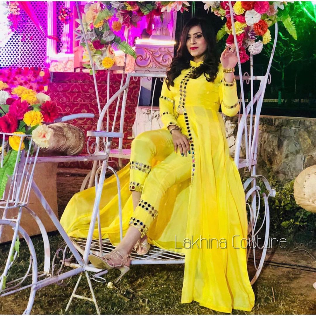 Lemon Yellow Mirror Suit