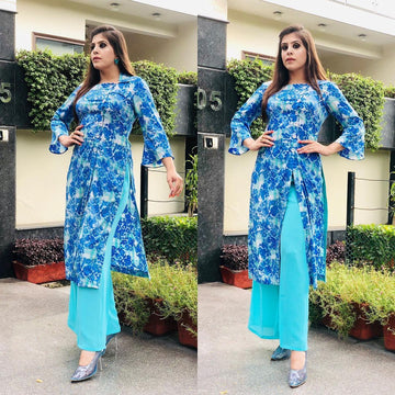 Turquoise Casual Suit