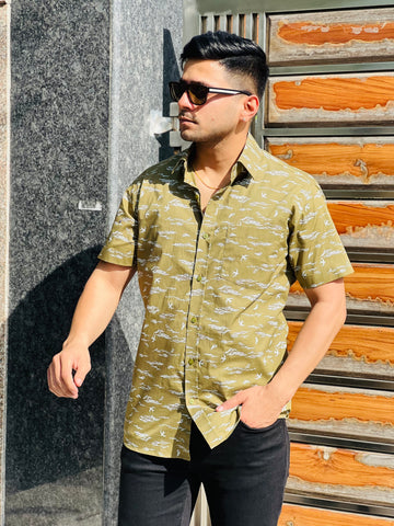 Olive Printed Shirt