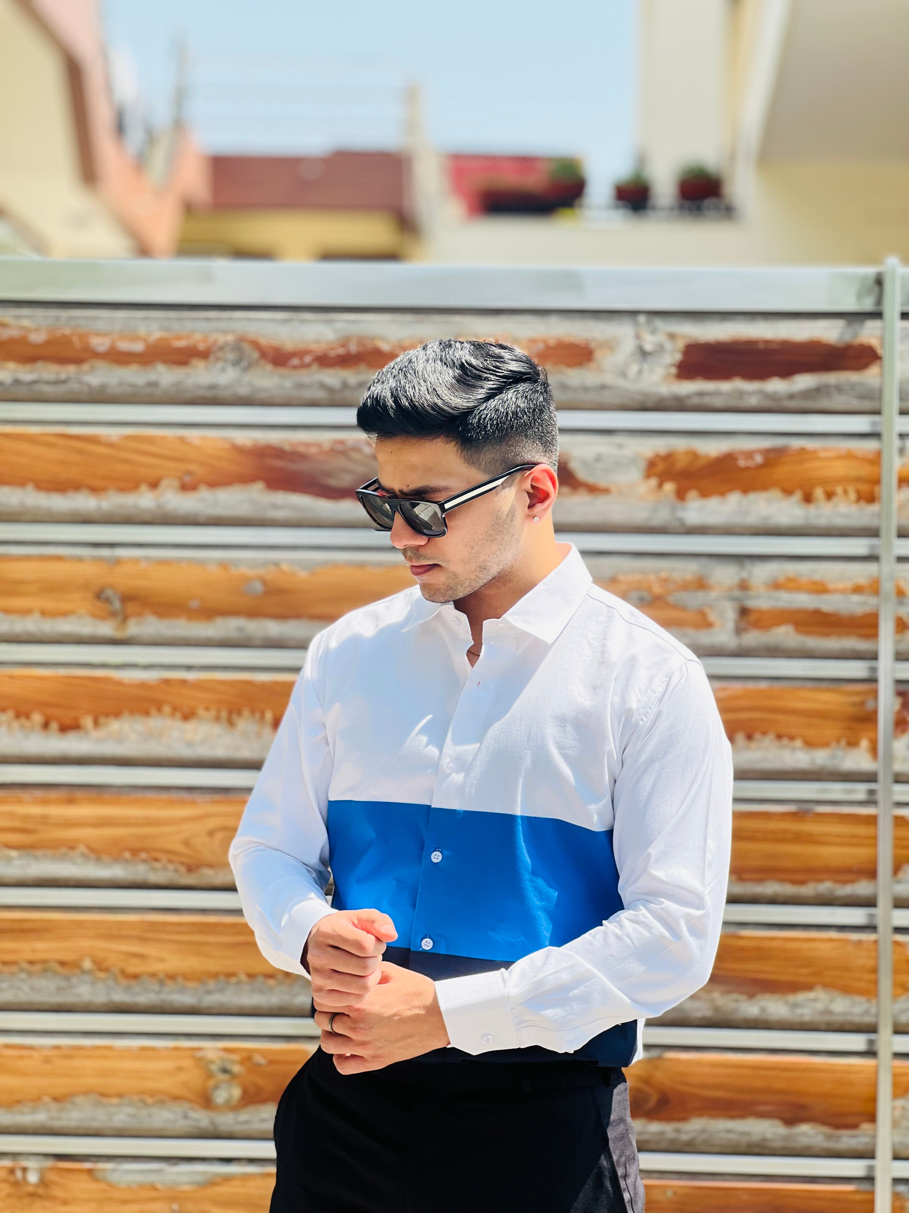 White & Blue Shirt