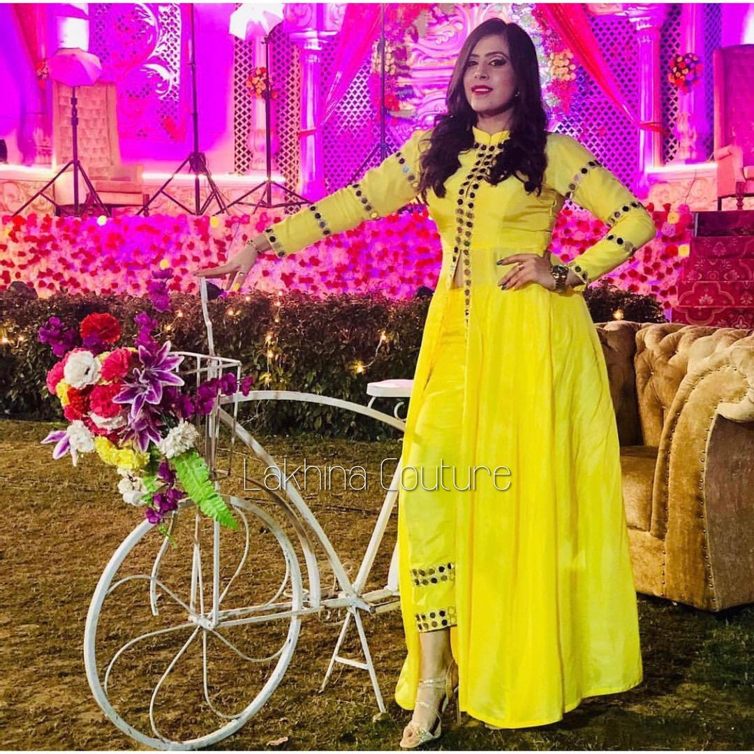 Lemon Yellow Mirror Suit