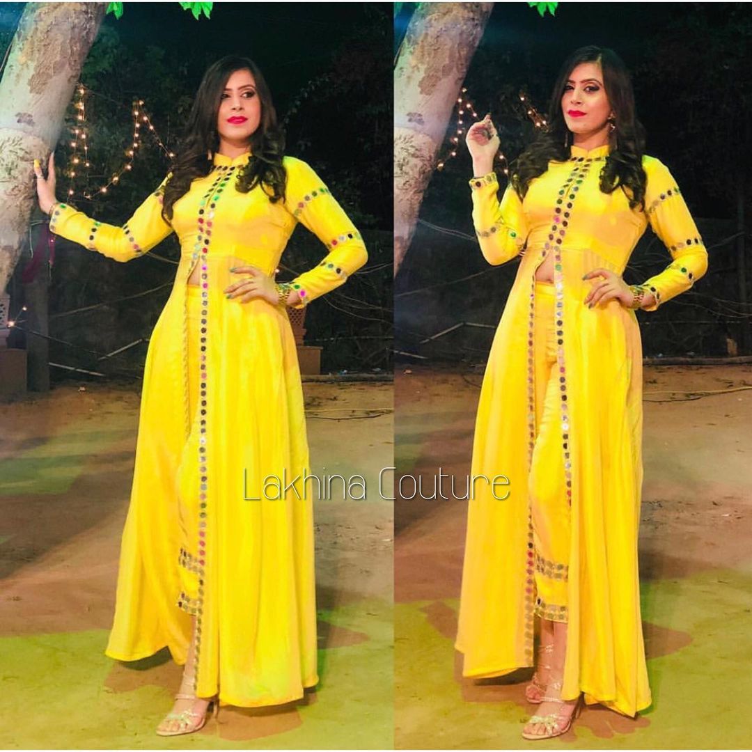 Lemon Yellow Mirror Suit