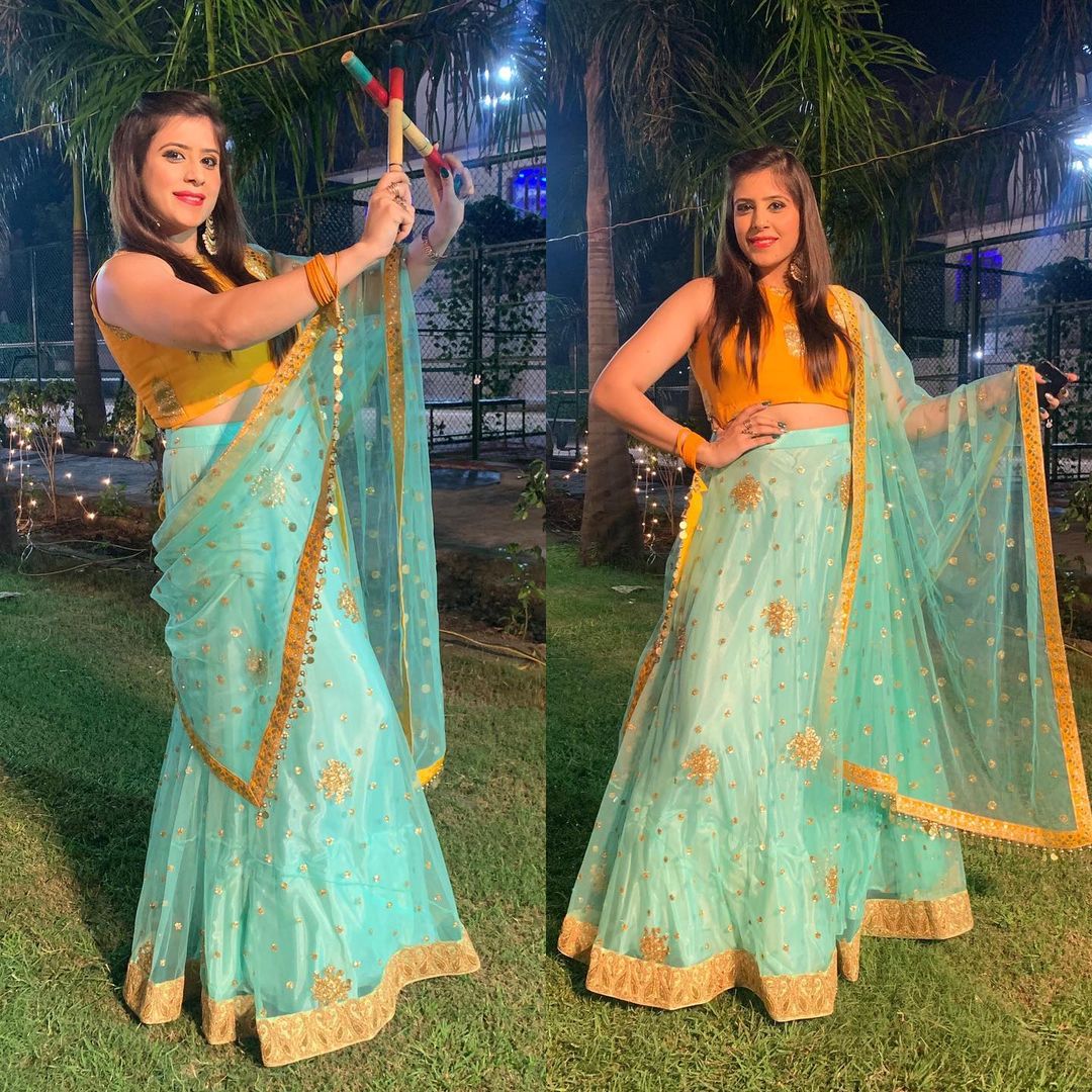 Yellow Mint Lehenga