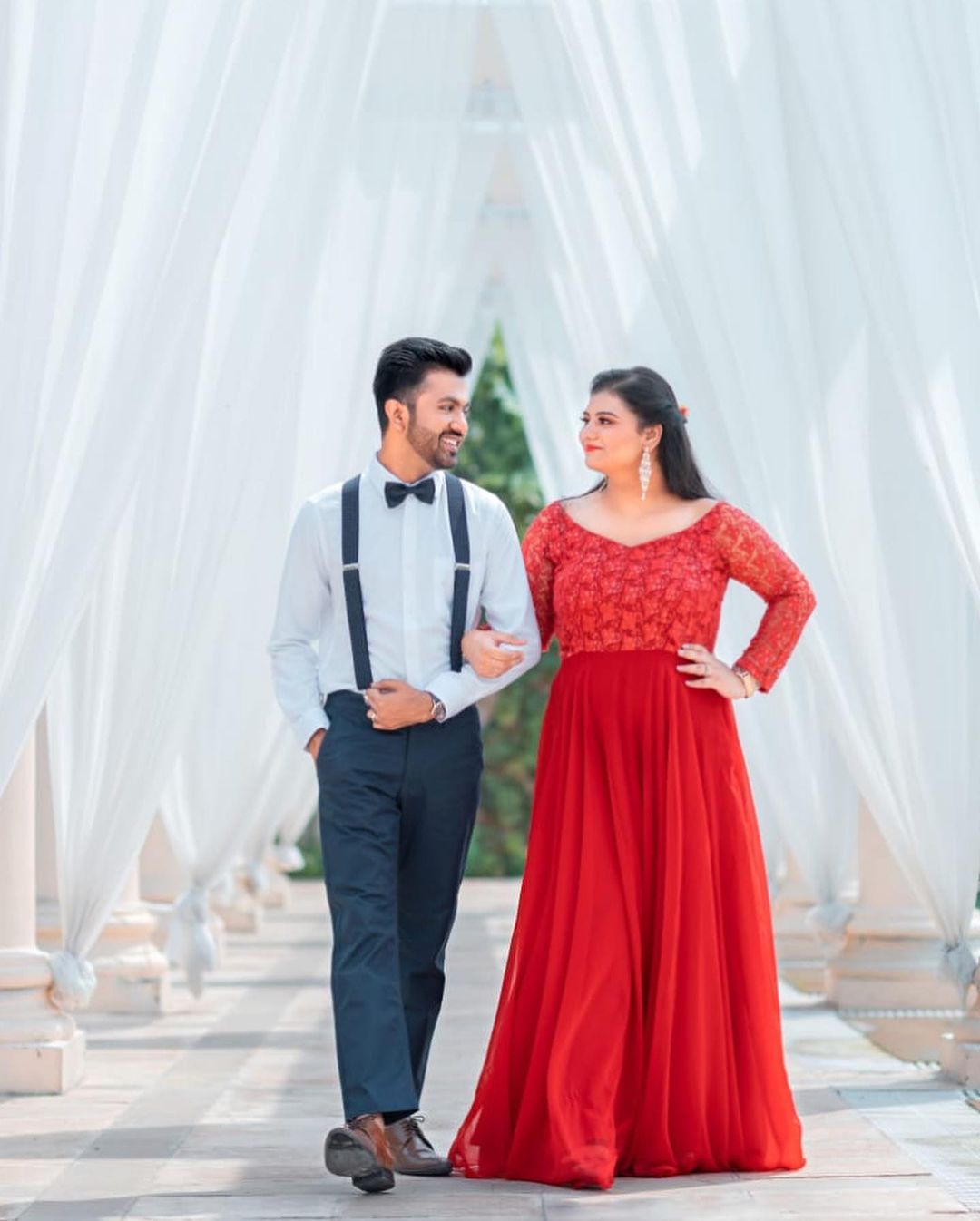Red Embroidered Gown
