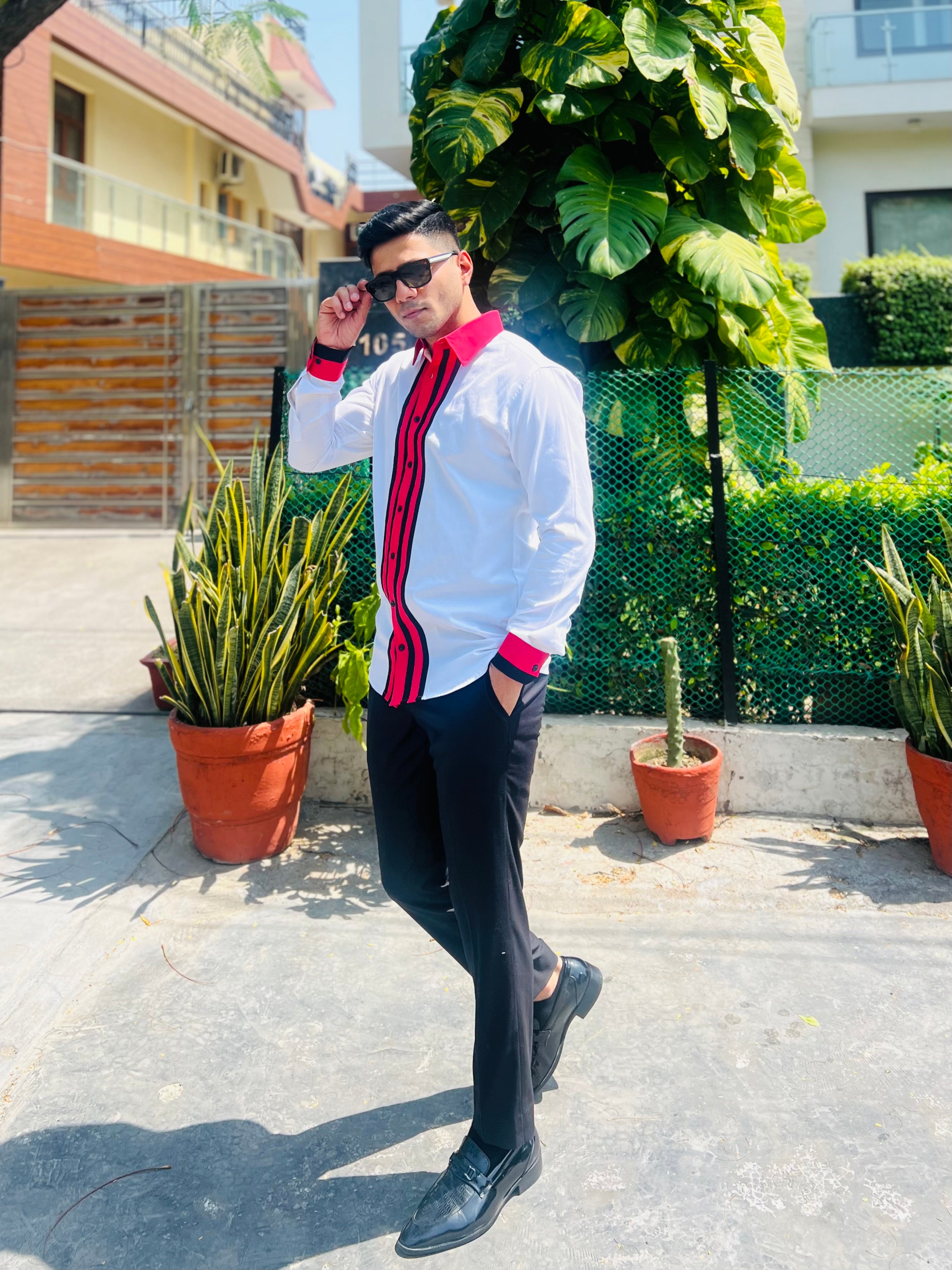 Red & Black Stripes Shirt