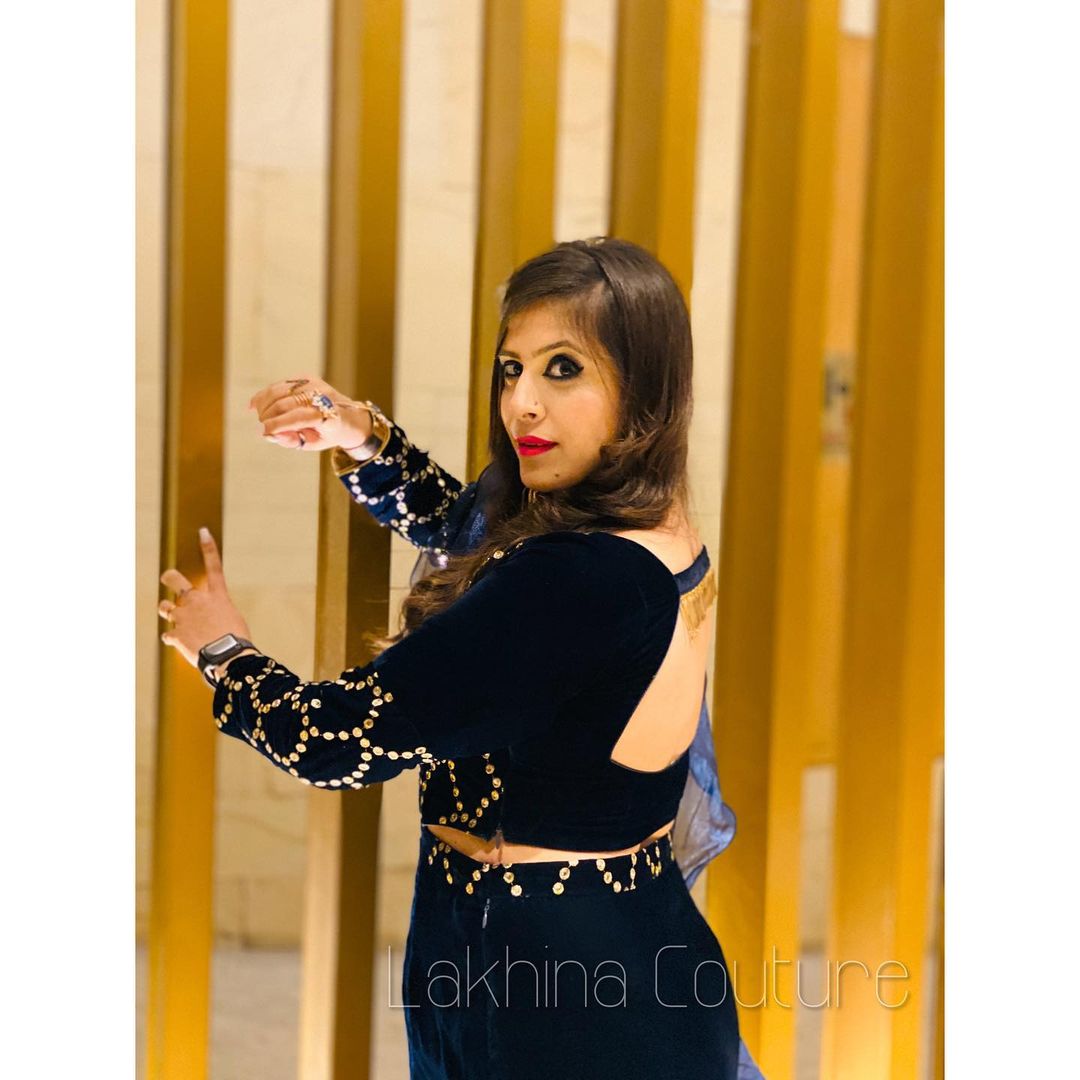 Navy Blue Fish Cut Gown