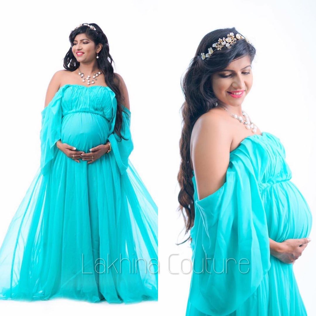 Sky Blue Flared Gown