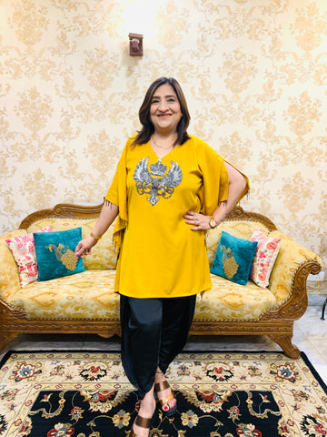 Yellow Embroidered Kaftaan