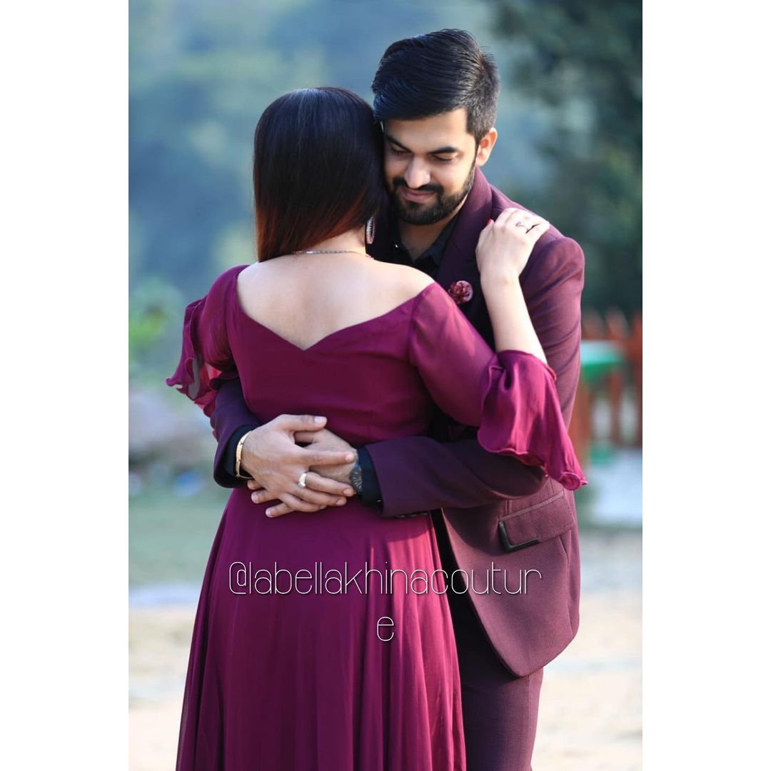 Wine Georgette Gown