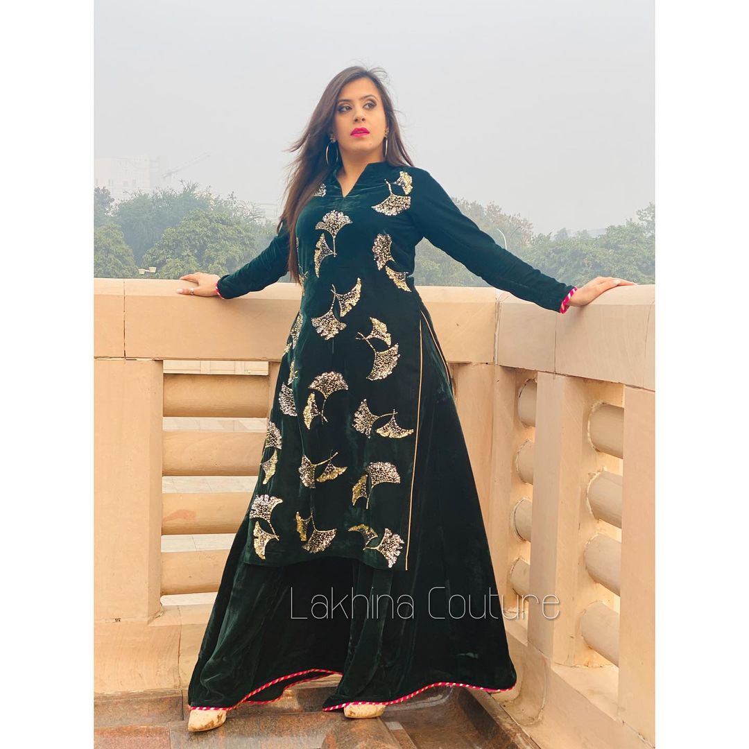 Bottle Green Velvet Suit