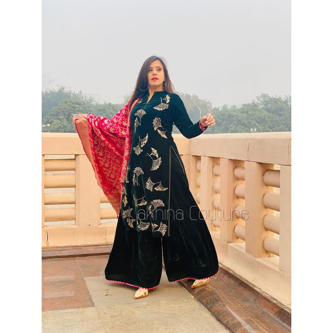 Bottle Green Velvet Suit