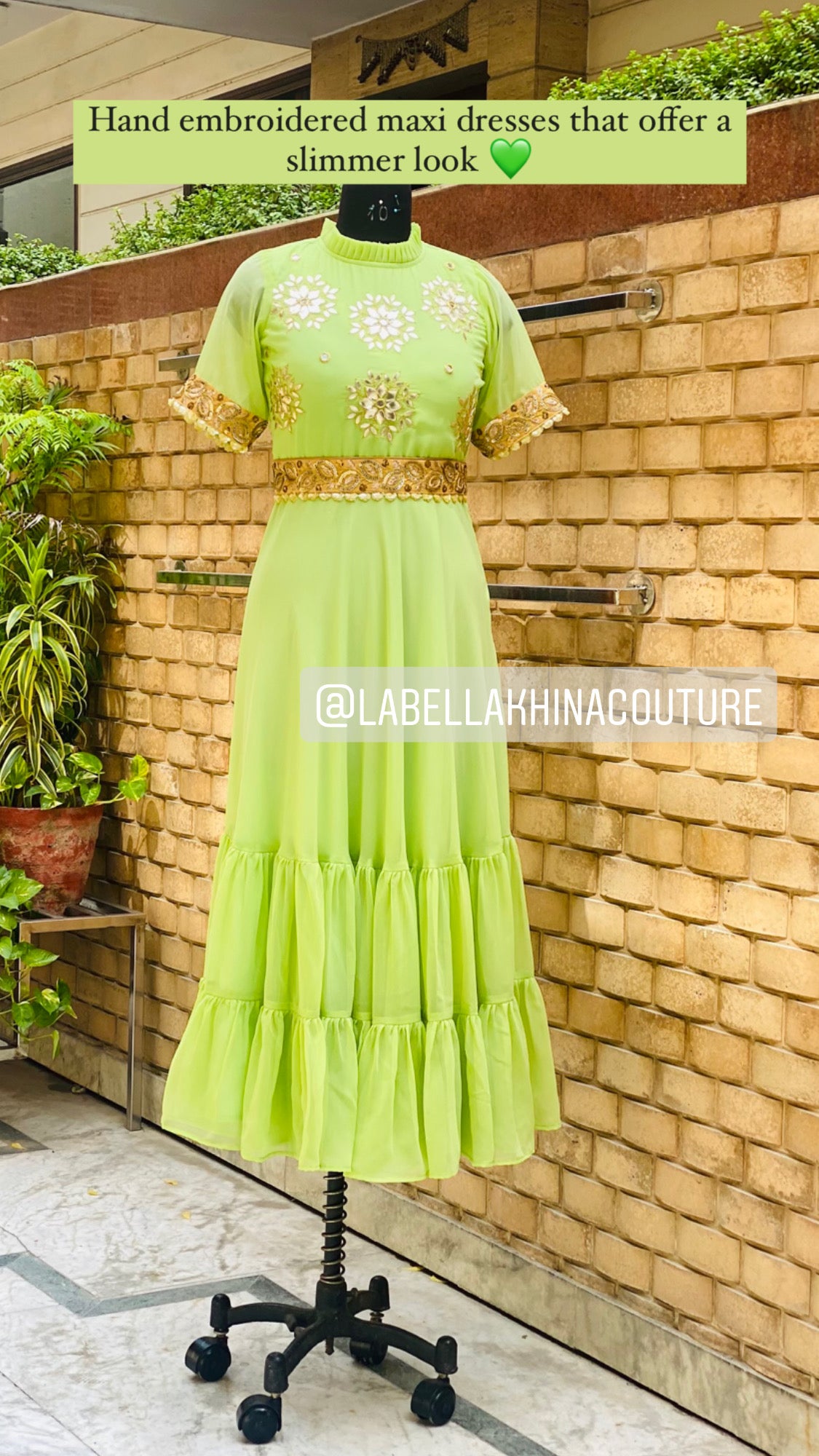 Pista Green Ethnic Maxi