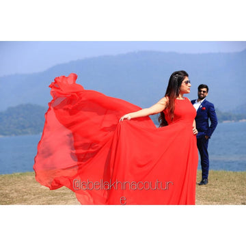 Red Georgette Gown