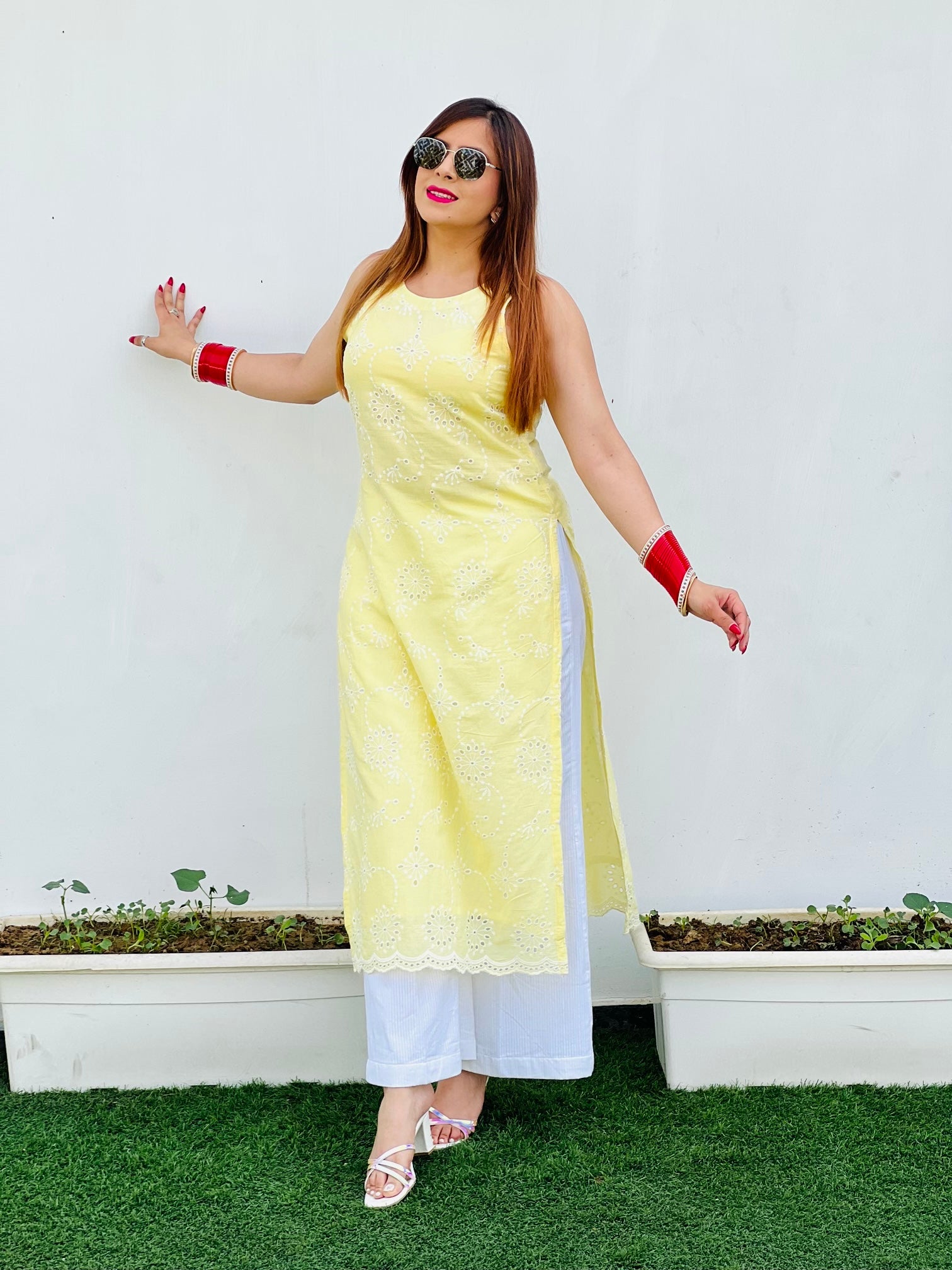 White Cotton Palazzo