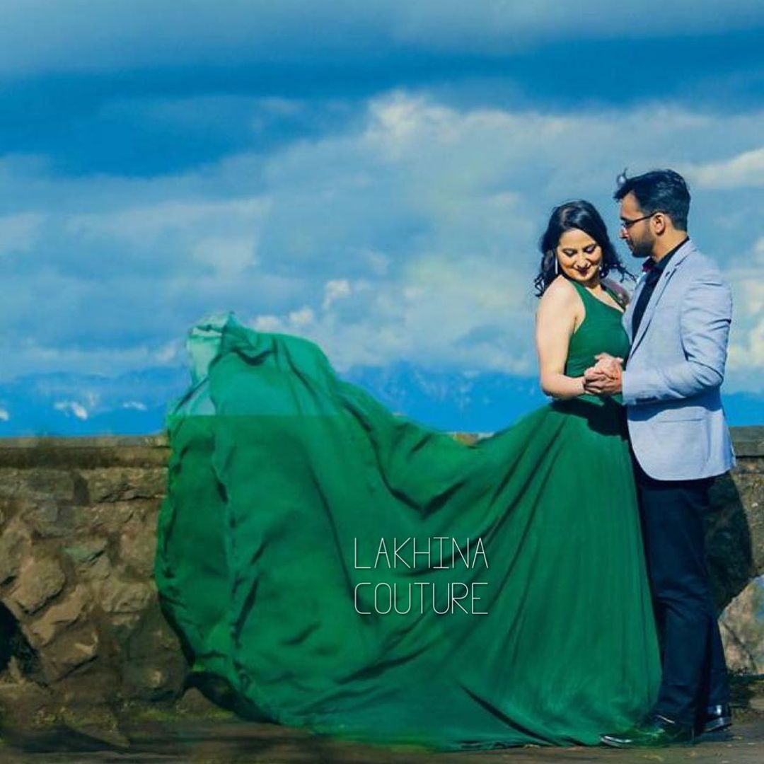 Green Georgette Gown