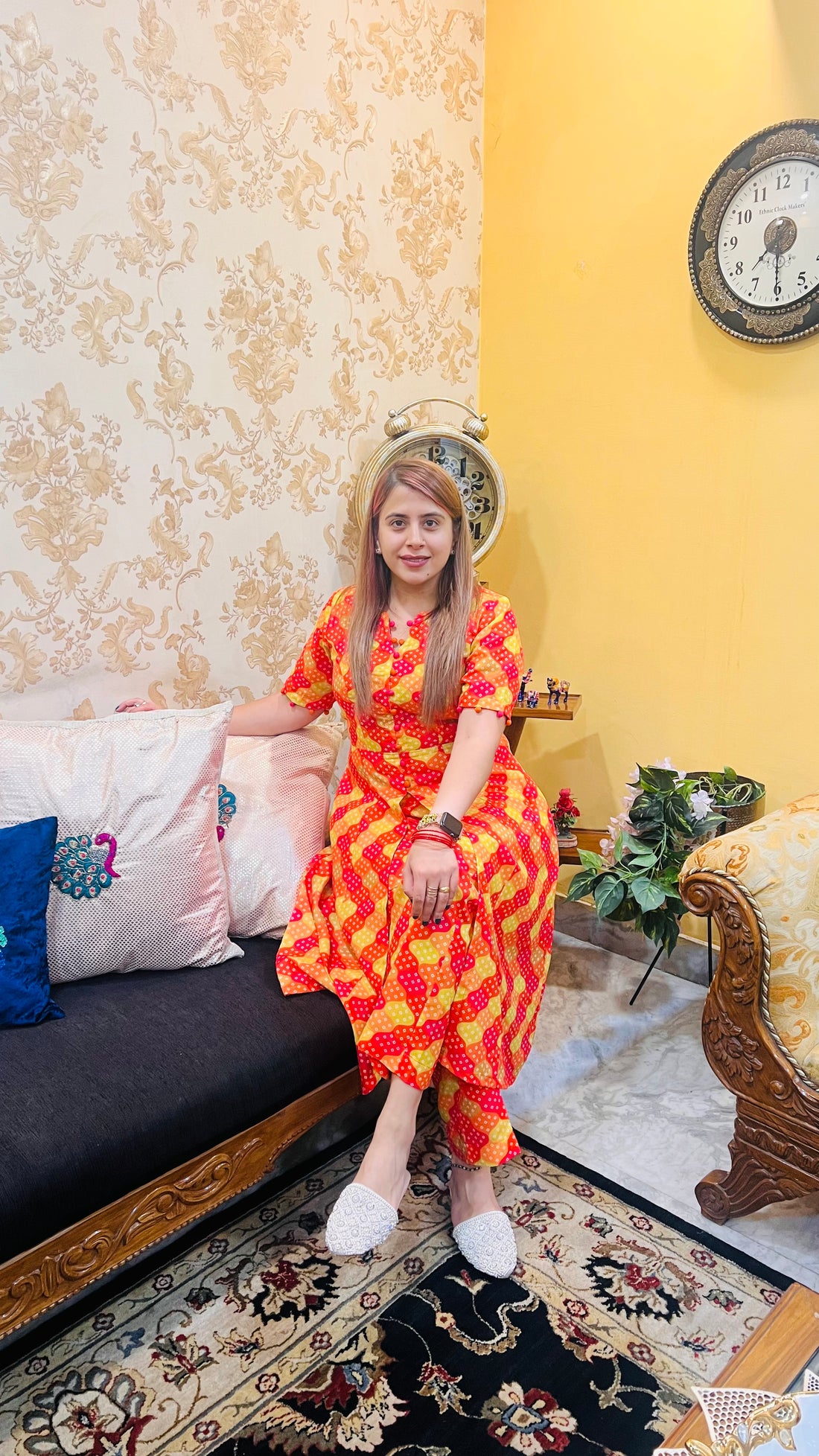 Multicolored Bandhani Suit