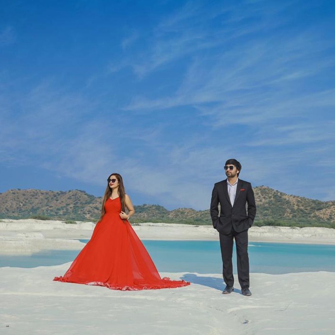 Red Flared Gown