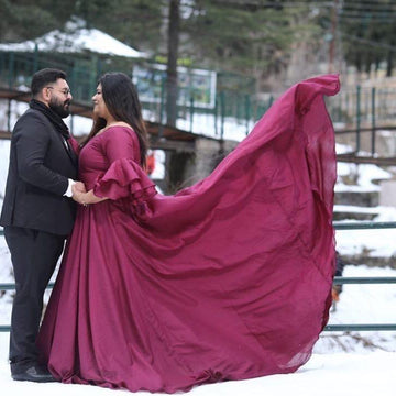 Wine Silk Gown