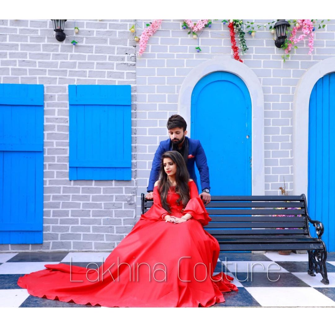 Red Off Shoulder Gown