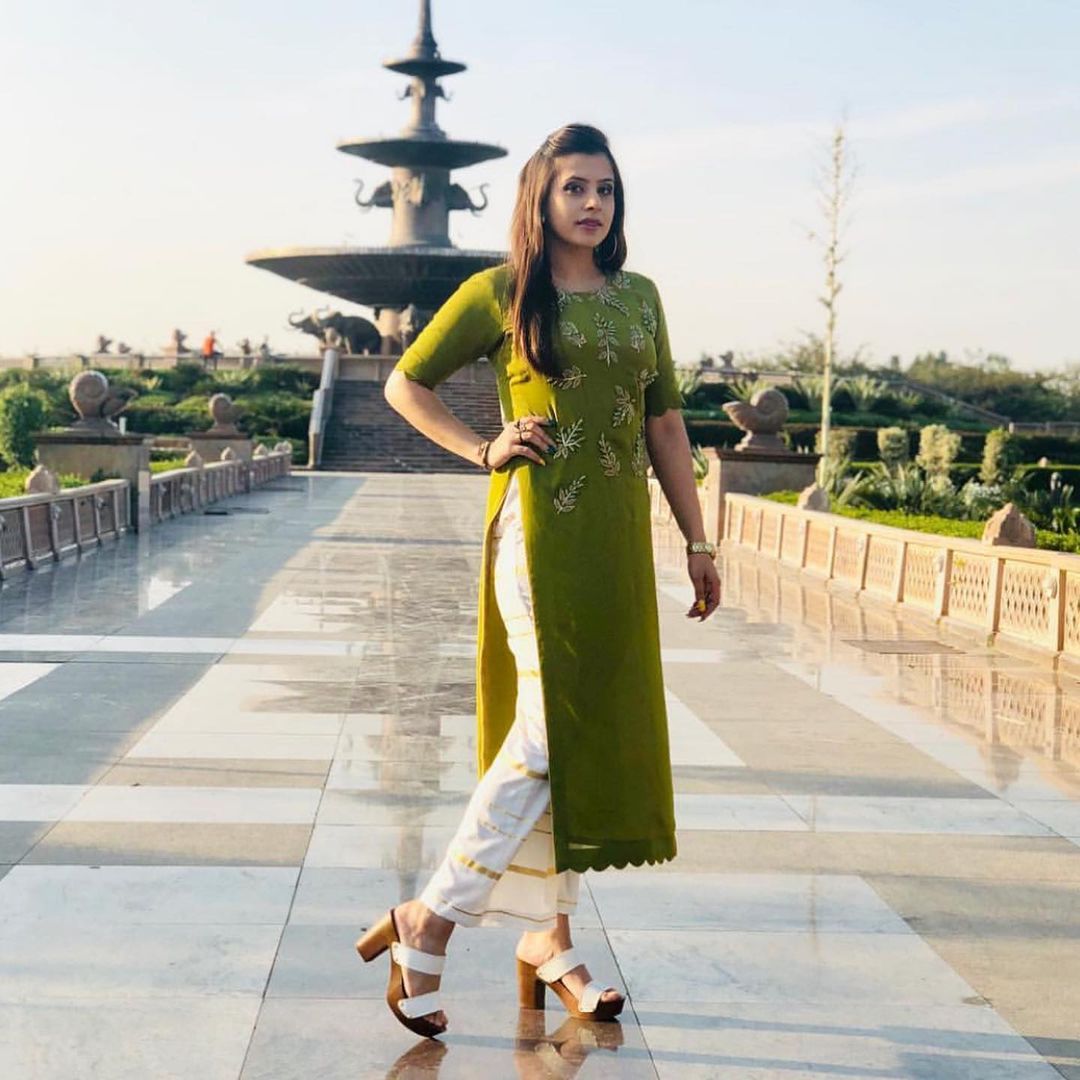 Green Embroidered Kurti