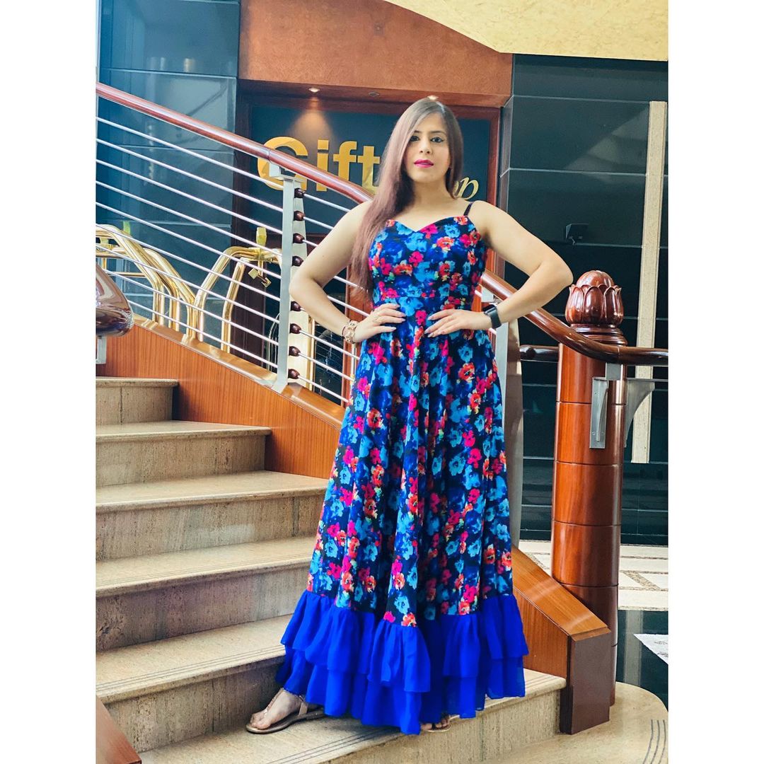 Royal Blue Floral Maxi