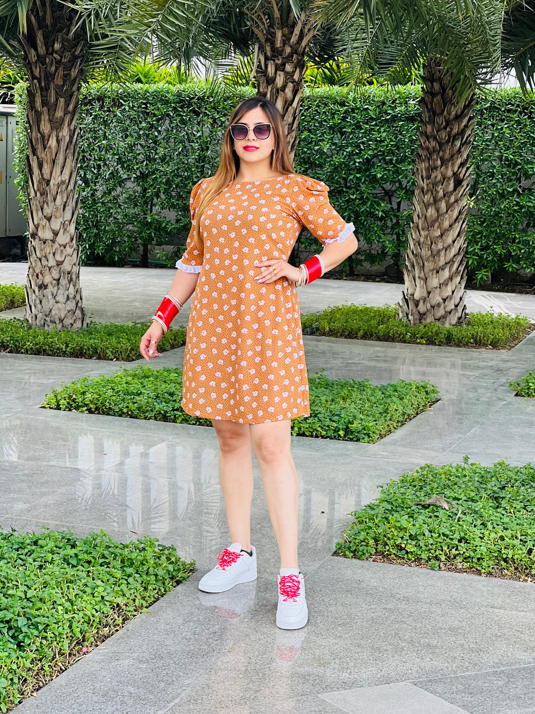 Rust Printed Dress