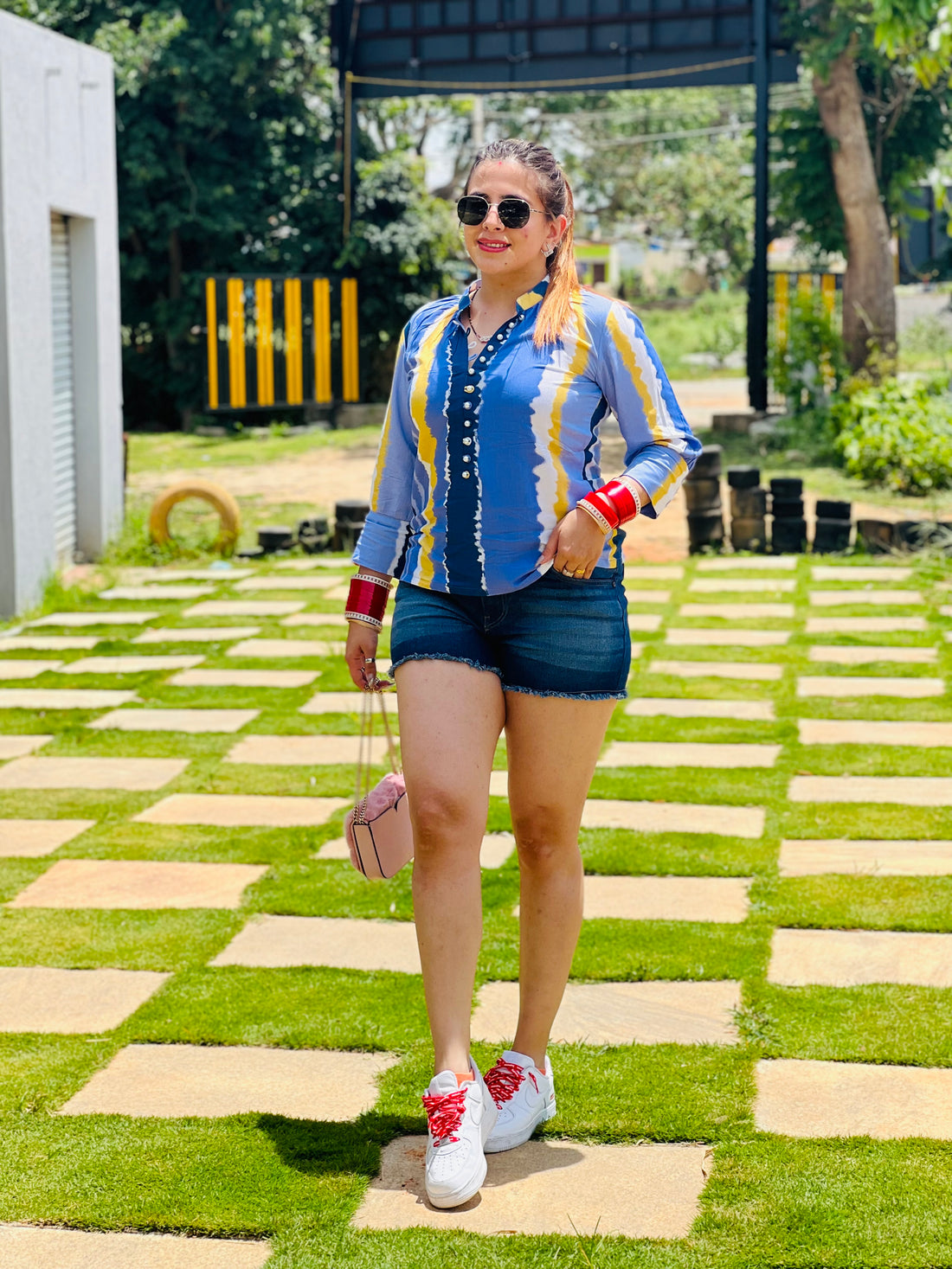 Stripes Tie & Die Top