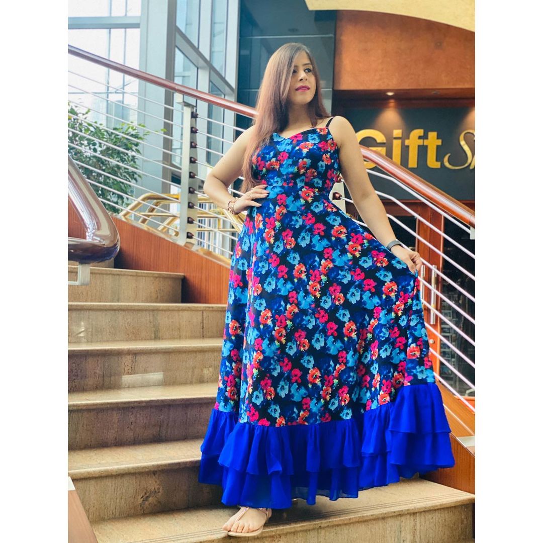 Royal Blue Floral Maxi