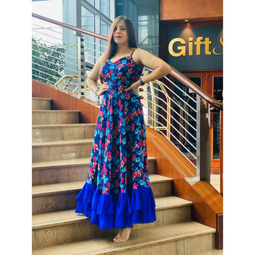 Royal Blue Floral Maxi